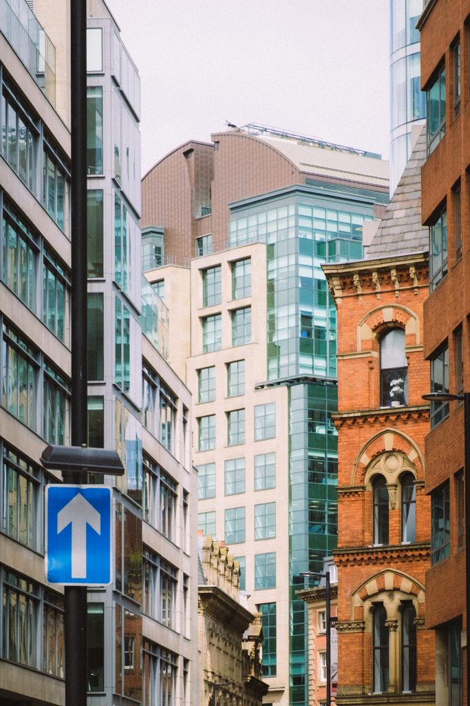 Large buildings in Manchester
